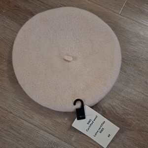 H&M Dark Beige / Cream Beret Crafted from RWS-certified Wool NWT